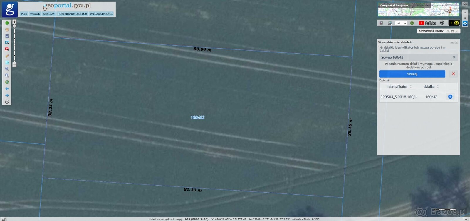 Działka budowlana 72-310 Sowno Zachodniopomorskie = 3096 m2 - 7