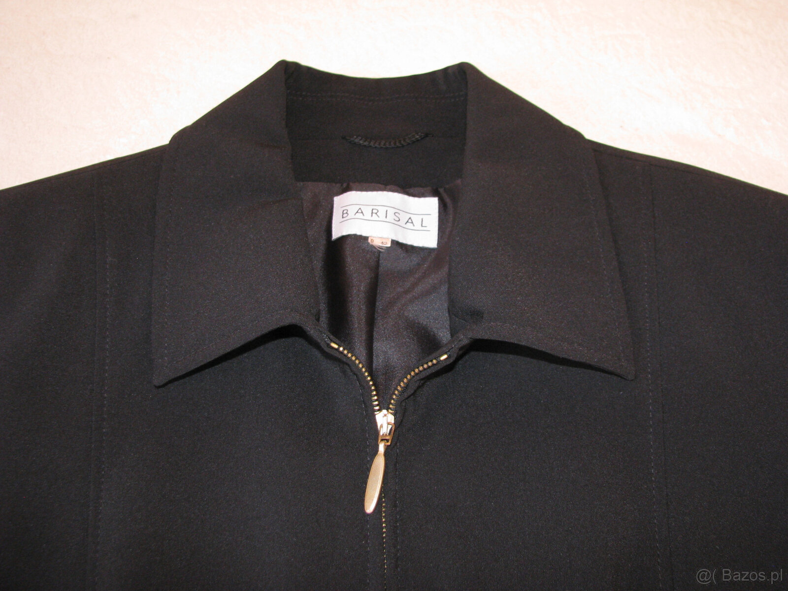 Czarny klasyczny żakiet na zamek marynarka blezer, rozm. 42 - 7