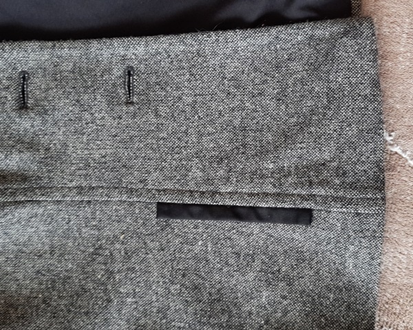 Marynarka-żakiet damska, rozm. 40, szara, czarne klapy - 7