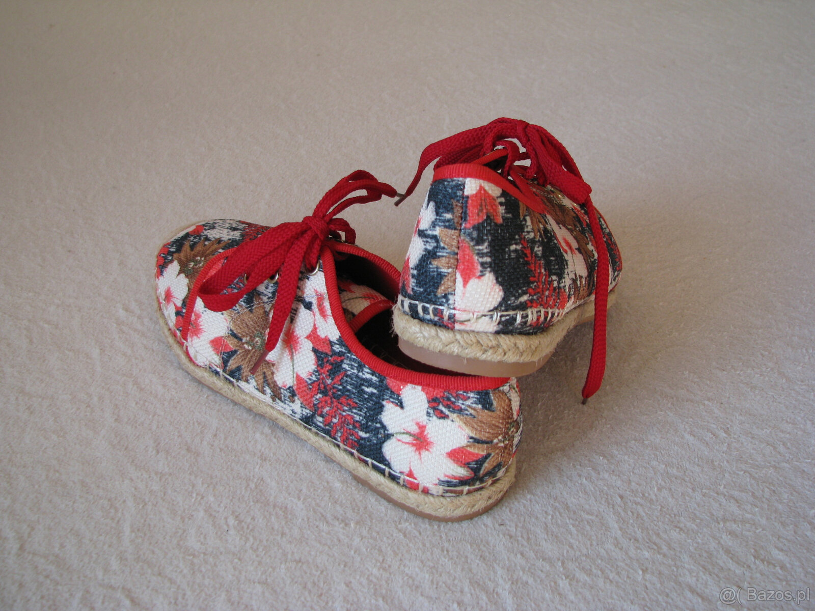 Nowe sznurowane espadryle lniane, tenisówki Sofi rozm. 38 - 7