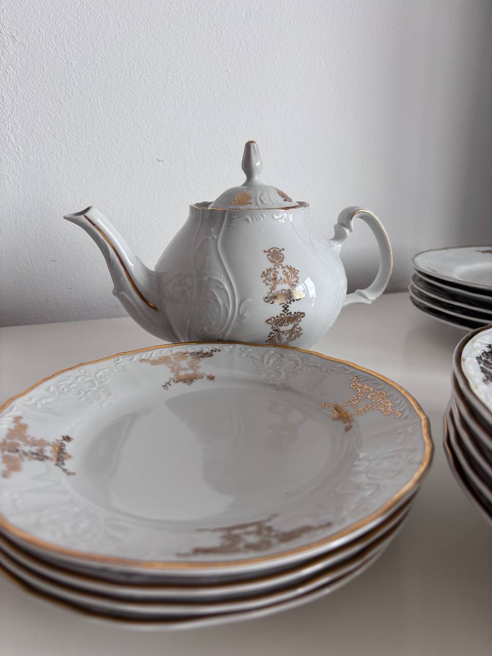 Zestaw porcelanowy Bernadotte – Thun – relief barokowy ze zł - 7
