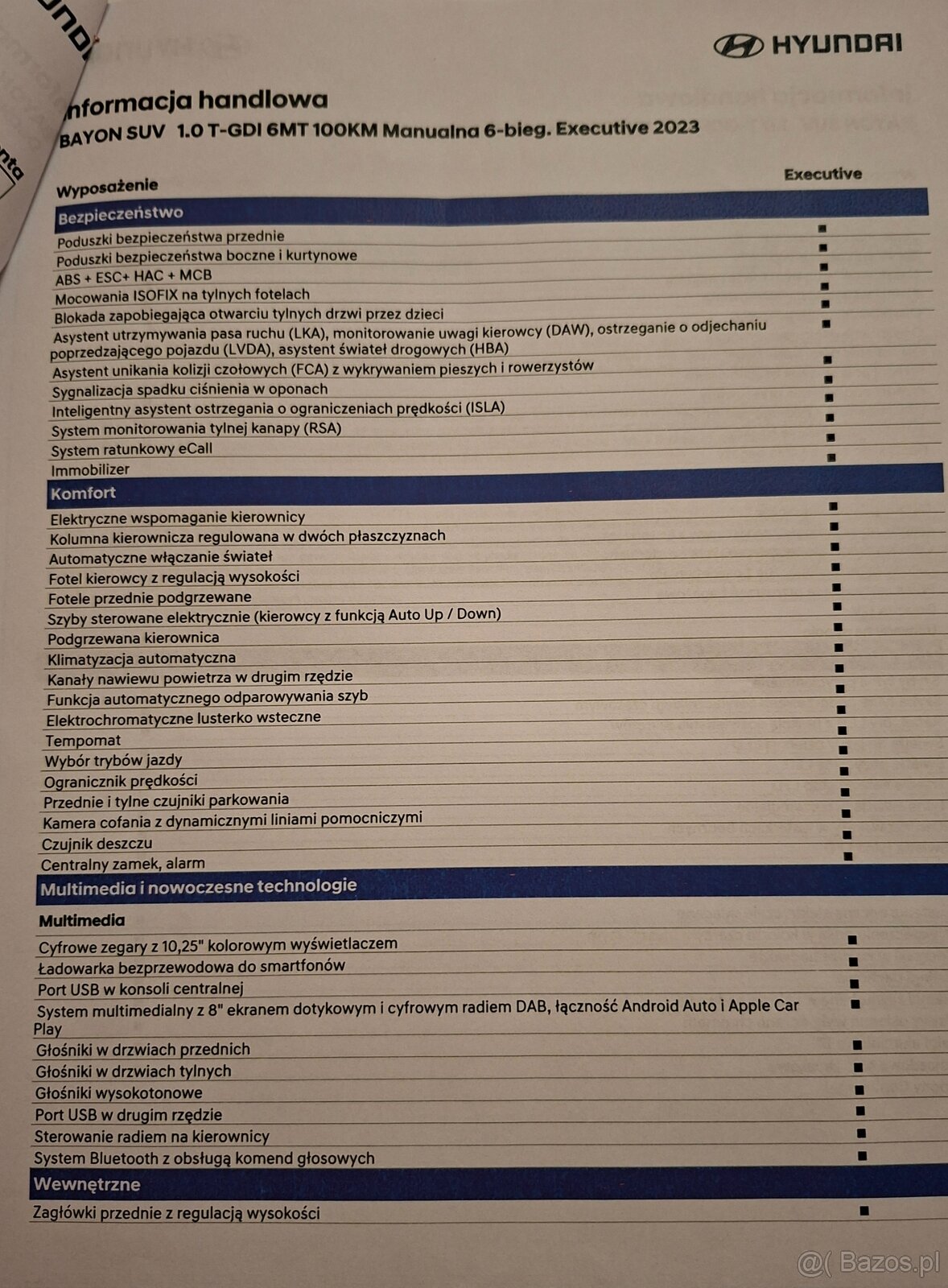 Sprzedam Hundaj Bayon Executive - 7