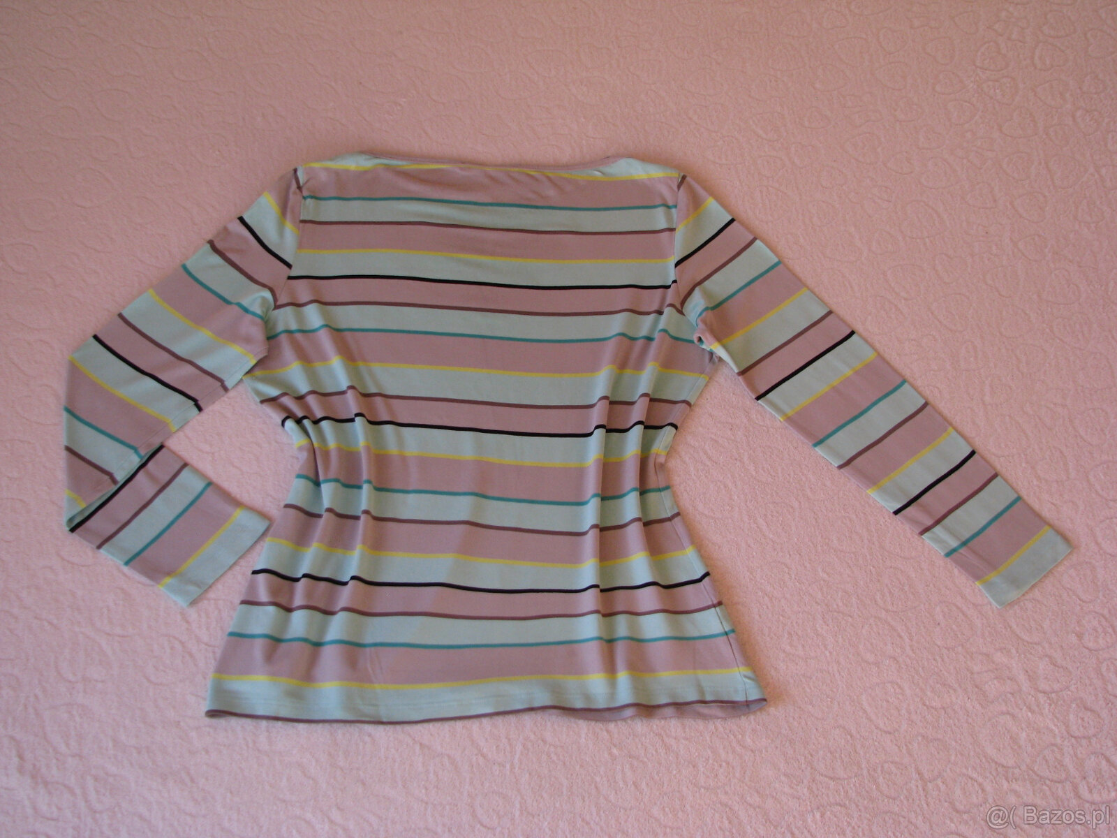 Lekka bluzka z długim rękawem, rozm. L w popielato-miętowe p - 7