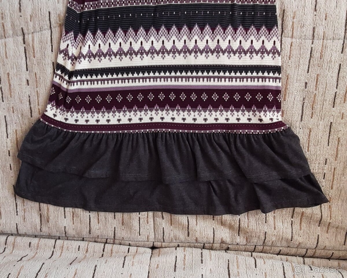 Sukienka turecka, oryginalny wzór, 2 falbany, M - jak nowa - 7