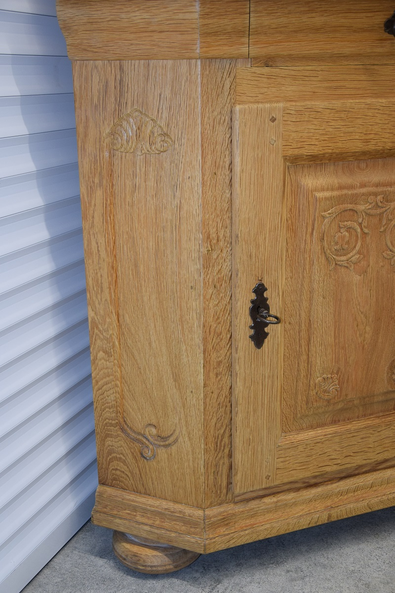 witryna narożna z drewna dębowego - jak nowa - 7