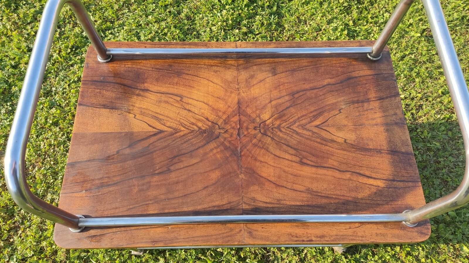 Chromový funkcionalistický servírovací stolek - 7