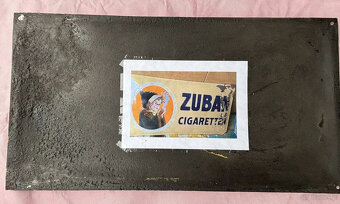 Szyld emaliowany, oryginał ZUBAN CIGARETTES, format poziomy - 7