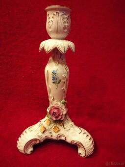 Stara niemiecka porcelana Świecznik sygnowany Gottfried Schi - 7