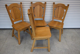 stół rozkładany i 4 krzesła - cały komplet z drewna dębowego - 7