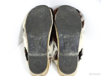 Drewniaki z naturalnej skóry bydlęcej z futrem oraz kopertów - 7