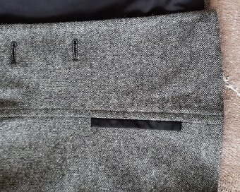 Marynarka-żakiet damska, rozm. 40, szara, czarne klapy - 7