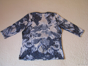 Bluzka z rękawem 3/4, rozm. L, niebiesko-biała z cyrkoniami, - 7