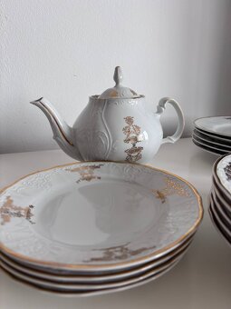 Zestaw porcelanowy Bernadotte – Thun – relief barokowy ze zł - 7