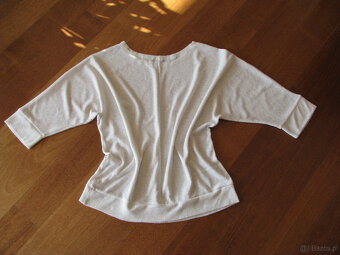 Luźny, biały sweterek, bluzka z cekinkami,  L / XL - 7