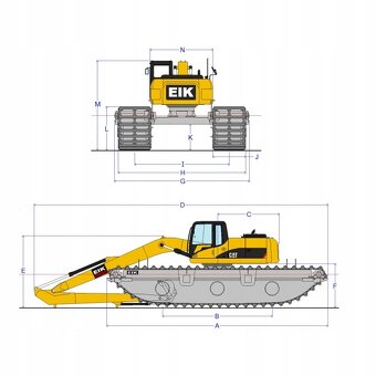 Podwozie pontonowe EIK AM 80 do koparki 7 - 8 ton AMFIBIA KO - 7