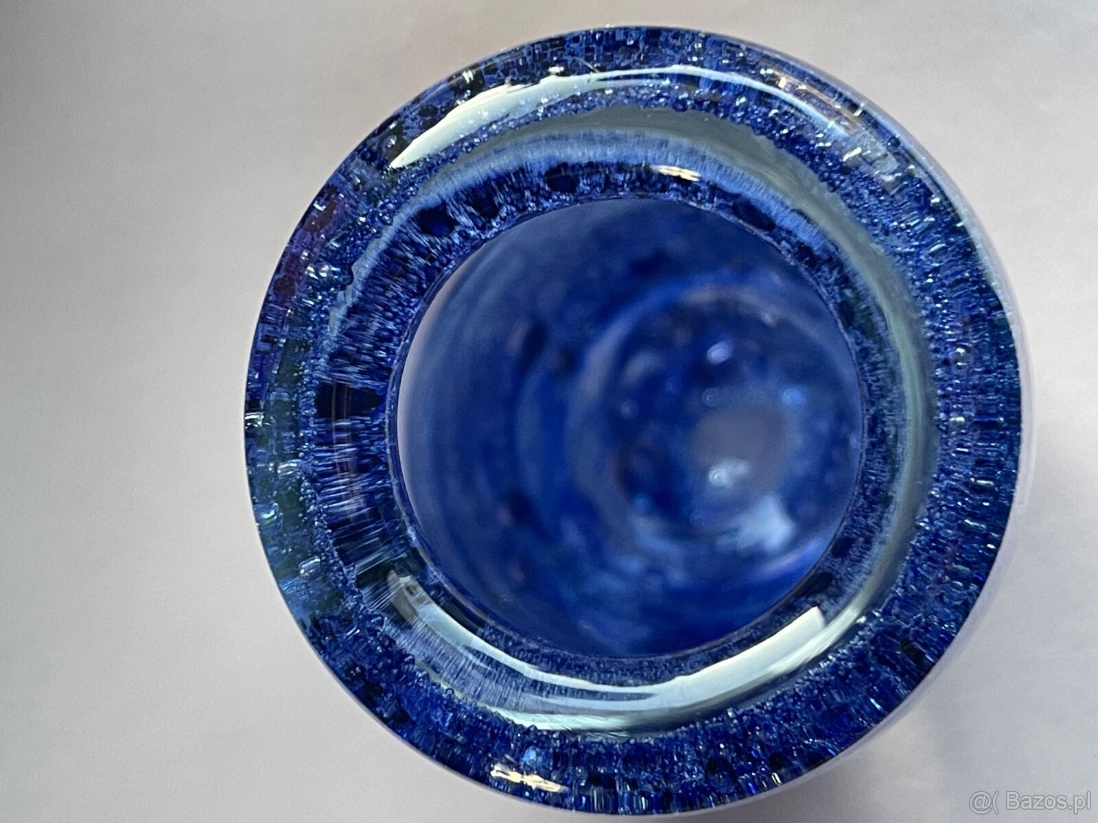 SZKŁO ARTYSTYCZNE - NIEBIESKI WAZON PULEGOSO - 8