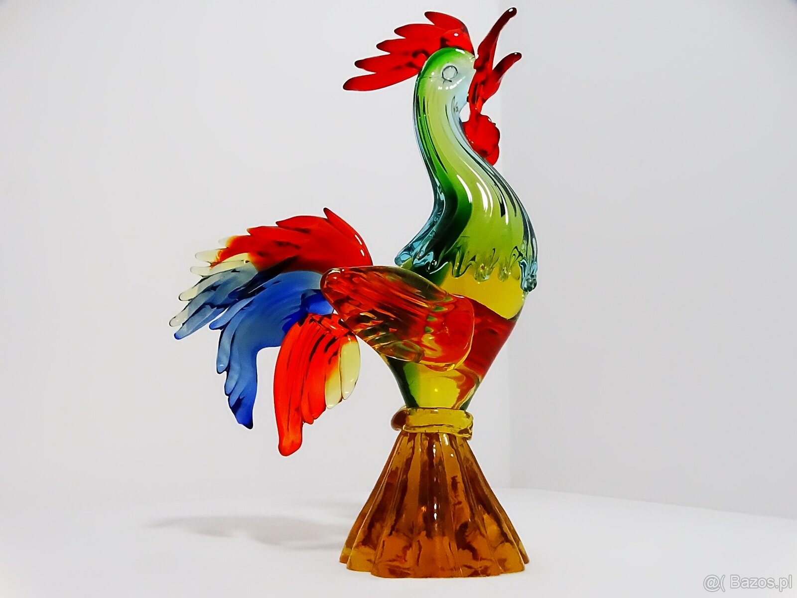 Figurka ze szkła Murano przedstawiająca koguta w dynamicznej - 8