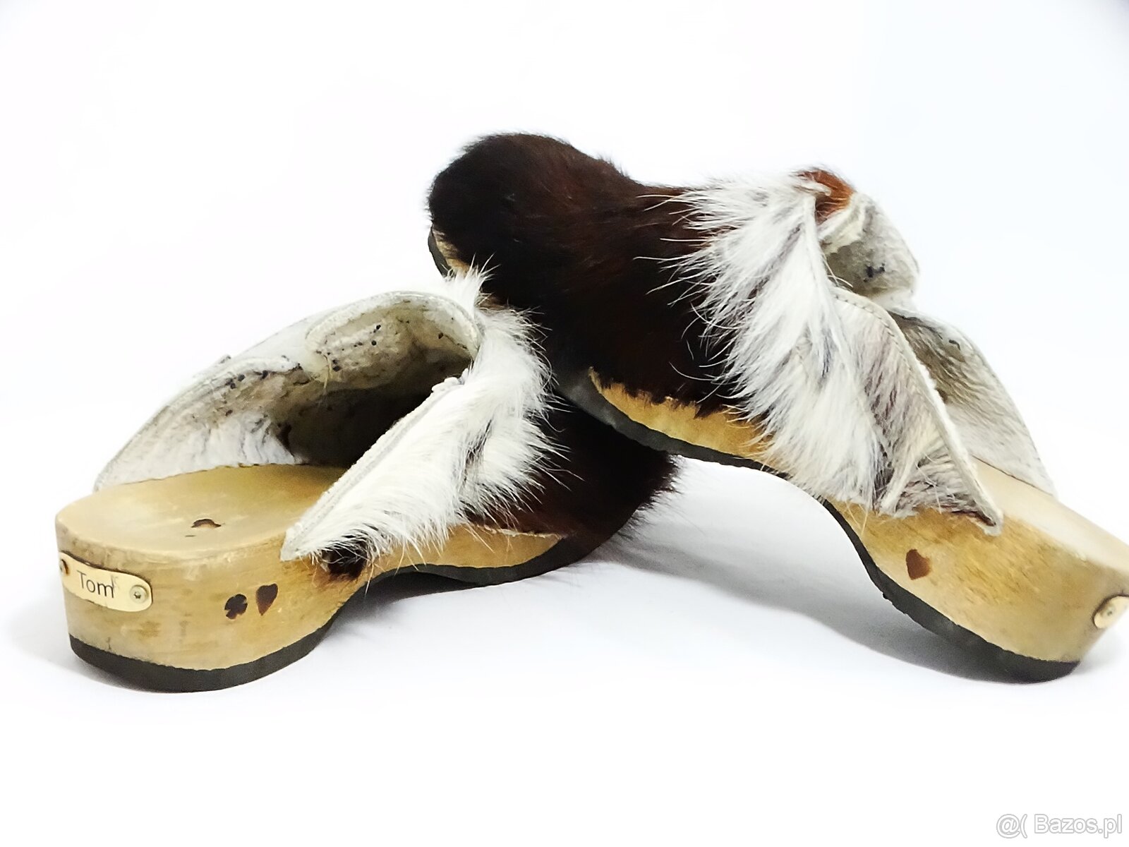 Drewniaki z naturalnej skóry bydlęcej z futrem oraz kopertów - 8