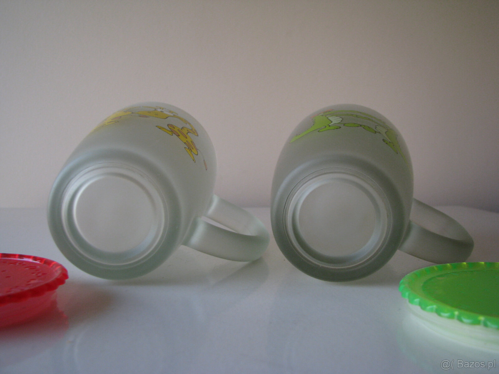 Zakochane szklanki, kubki ze szronionego szkła z pokrywką - 8