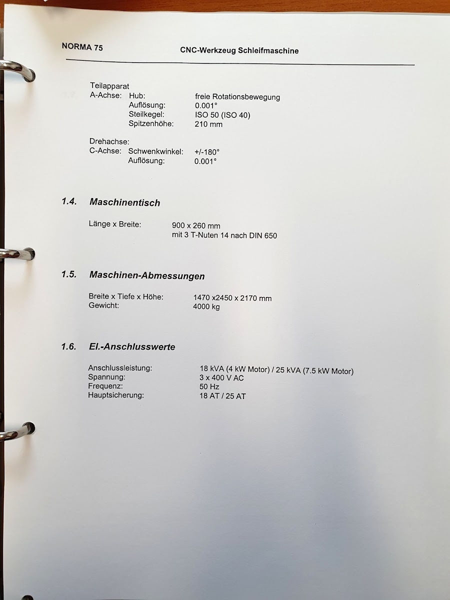 Szlifierka / Do narzędzi / NORMA 75 - 8