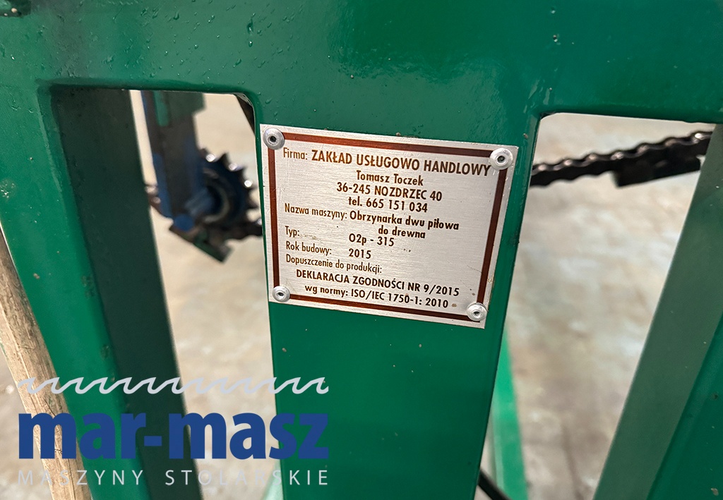 Obrzynarka dwu piłowa poprzeczna do drewna O2p-315 - 8