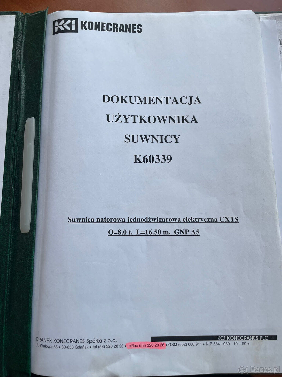 suwnice pomostowe 8ton-16,5 m. - 8