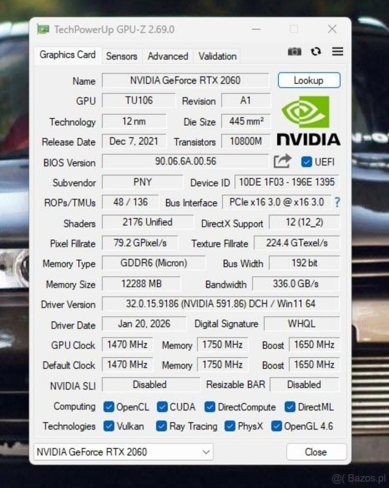Komputer gamingowy Ryzen 5 3600 / RTX 2060 12GB / 16GB RAM - 8