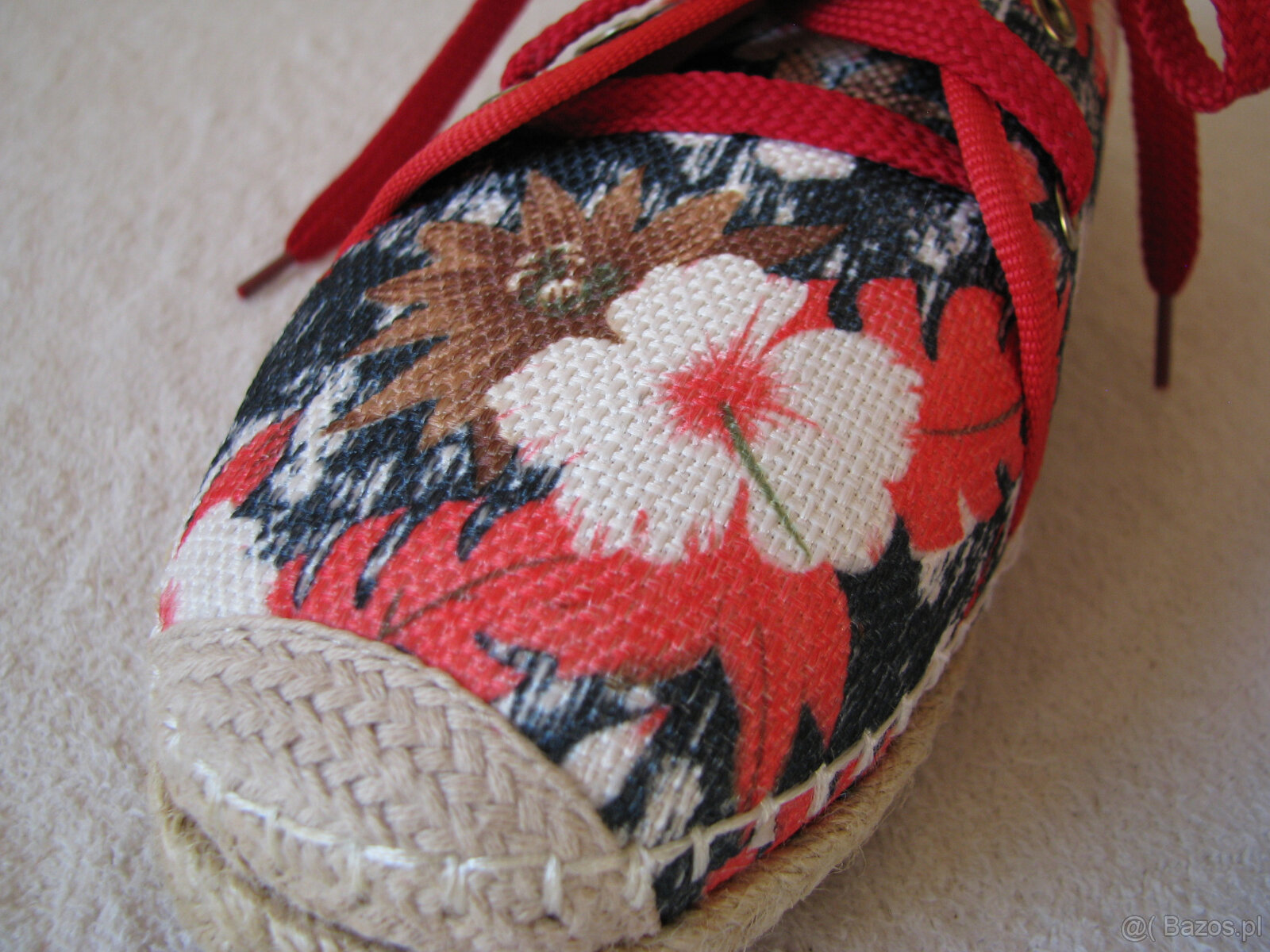 Nowe sznurowane espadryle lniane, tenisówki Sofi rozm. 38 - 8