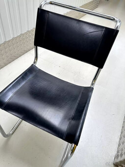 7 x Thonet S33 Cantilever Chair Bauhaus Classic Leather Blac - 8