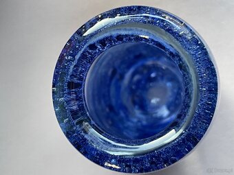 SZKŁO ARTYSTYCZNE - NIEBIESKI WAZON PULEGOSO - 8