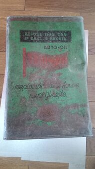 Unikátní 5-galonová plechovka TRIUMPH MOTOR OIL (30. léta, Č - 8