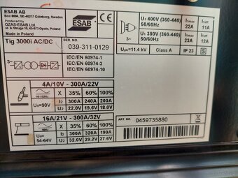 Svářečka Esab Tig 3000i AC/DC - 8