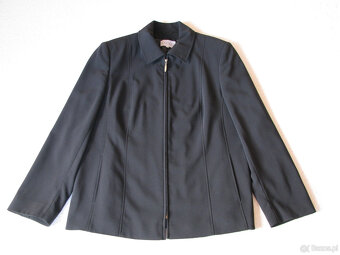 Czarny klasyczny żakiet na zamek marynarka blezer, rozm. 42 - 8