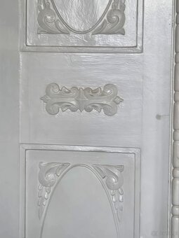 Antyczne drzwi drewniane dwuskrzydłowe z ościeżnicą – kamien - 8