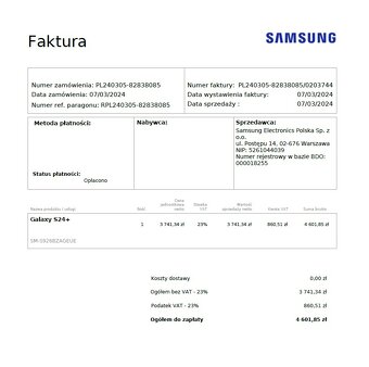 Samsung Galaxy S24 Plus 12GB RAM/512GB kupiony w Samsung Pol - 8