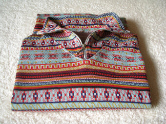 Bluza golf rozpinany pod szyją geometryczne wzory XXL sweter - 8