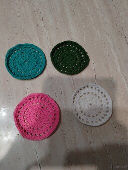 Szydełkowe podstawki pod kubek koło - 8