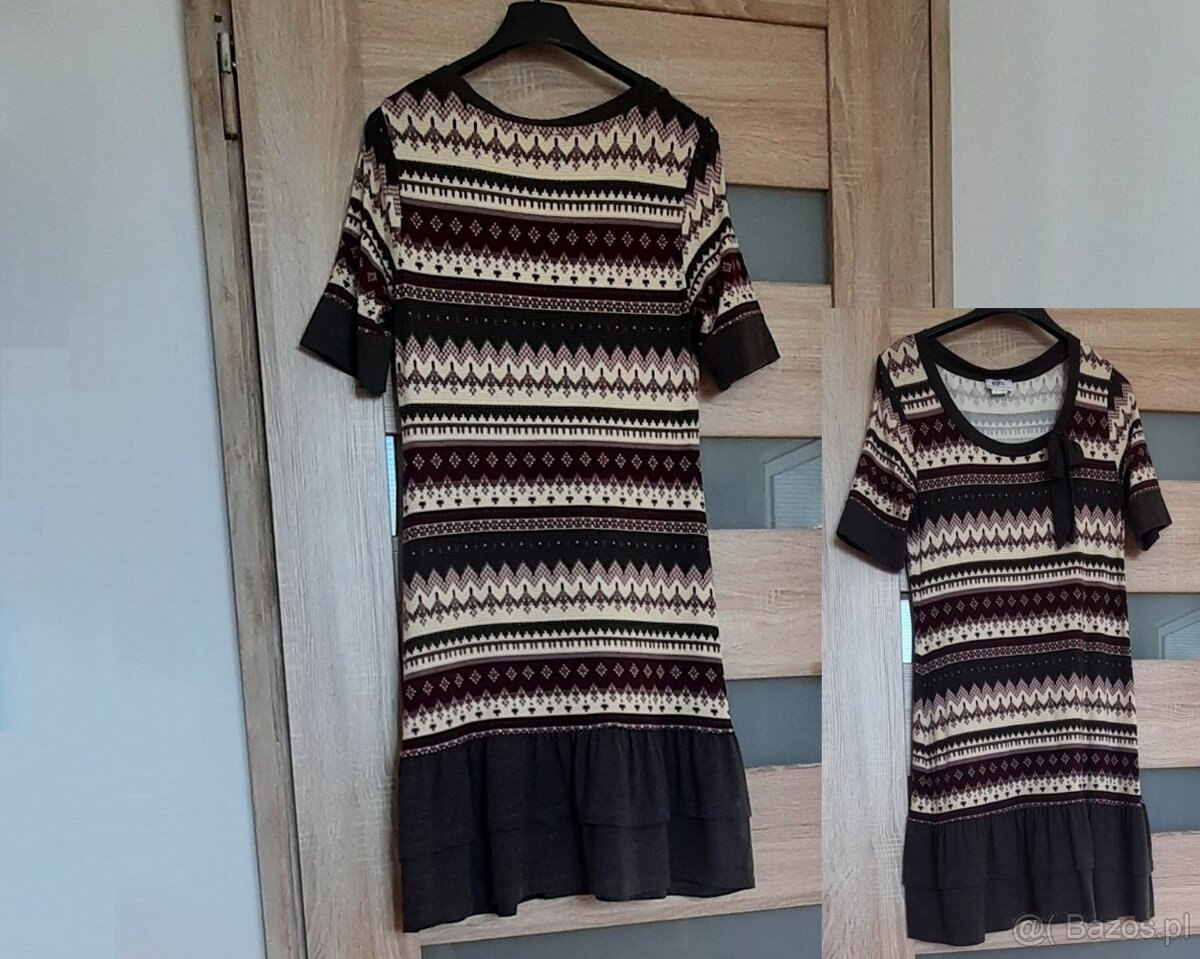 Sukienka turecka, oryginalny wzór, 2 falbany, M - jak nowa - 9