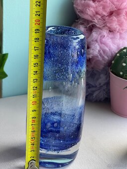 SZKŁO ARTYSTYCZNE - NIEBIESKI WAZON PULEGOSO - 9