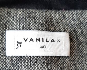 Marynarka-żakiet damska, rozm. 40, szara, czarne klapy - 9