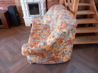 łóżko 2-osobowe rattanowe (akwamaryny wenecka)+ sofa kwiatow - 9